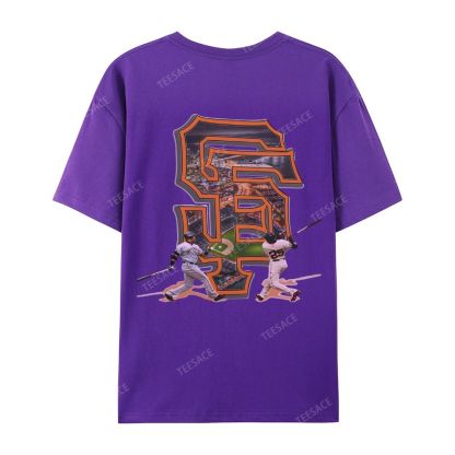 Unisex Casual Cotton T-shirt Short Sleeve T-Shirt | BARRY BONDS TEE 