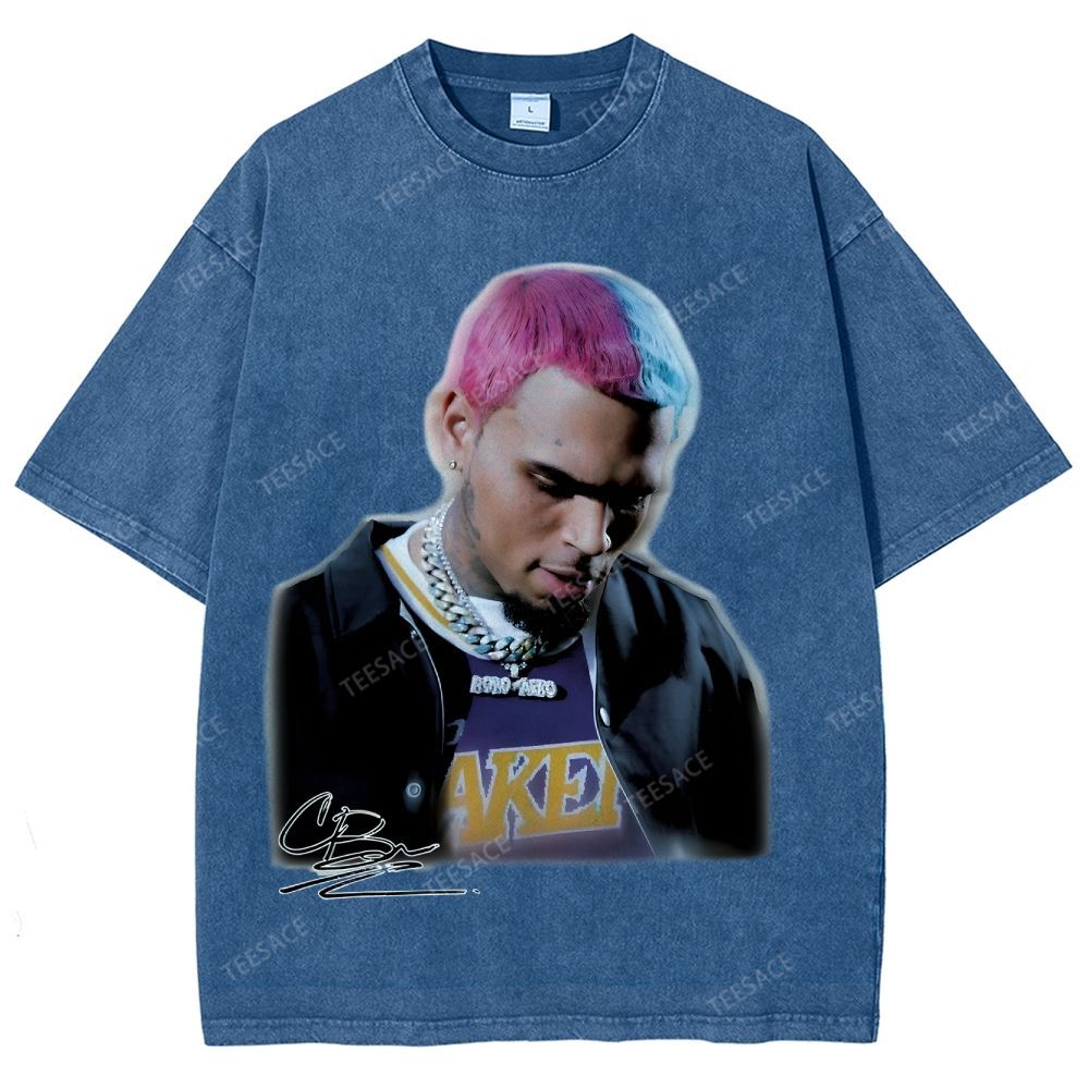 Unisex Fit Washed T-Shirt CHRIS BROWN 2.0 Tee
