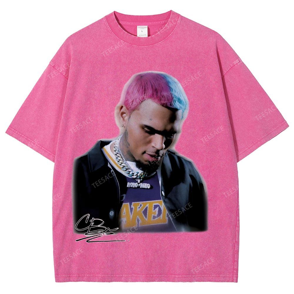 Unisex Fit Washed T-Shirt CHRIS BROWN 2.0 Tee