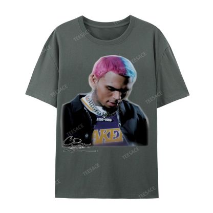 Casual Short Sleeve T-Shirt CHRIS BROWN 2.0 Tee