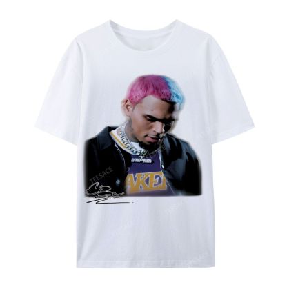 Casual Short Sleeve T-Shirt CHRIS BROWN 2.0 Tee