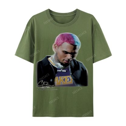 Casual Short Sleeve T-Shirt CHRIS BROWN 2.0 Tee