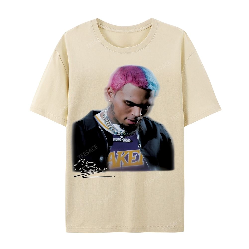 Casual Short Sleeve T-Shirt CHRIS BROWN 2.0 Tee