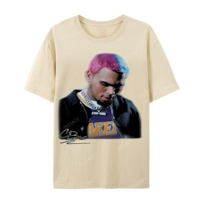 Casual Short Sleeve T-Shirt CHRIS BROWN 2.0 Tee