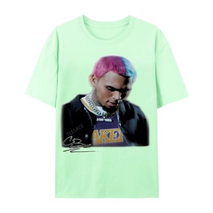 Casual Short Sleeve T-Shirt CHRIS BROWN 2.0 Tee