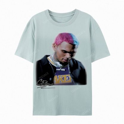 Casual Short Sleeve T-Shirt CHRIS BROWN 2.0 Tee