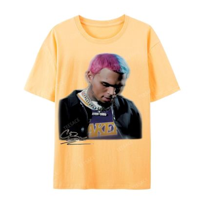Casual Short Sleeve T-Shirt CHRIS BROWN 2.0 Tee