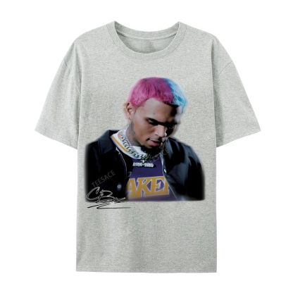 Casual Short Sleeve T-Shirt CHRIS BROWN 2.0 Tee