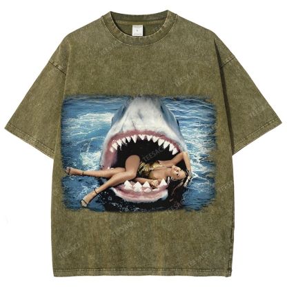 RIHANNA YV Tee Vintage Style  Washed T-shirt