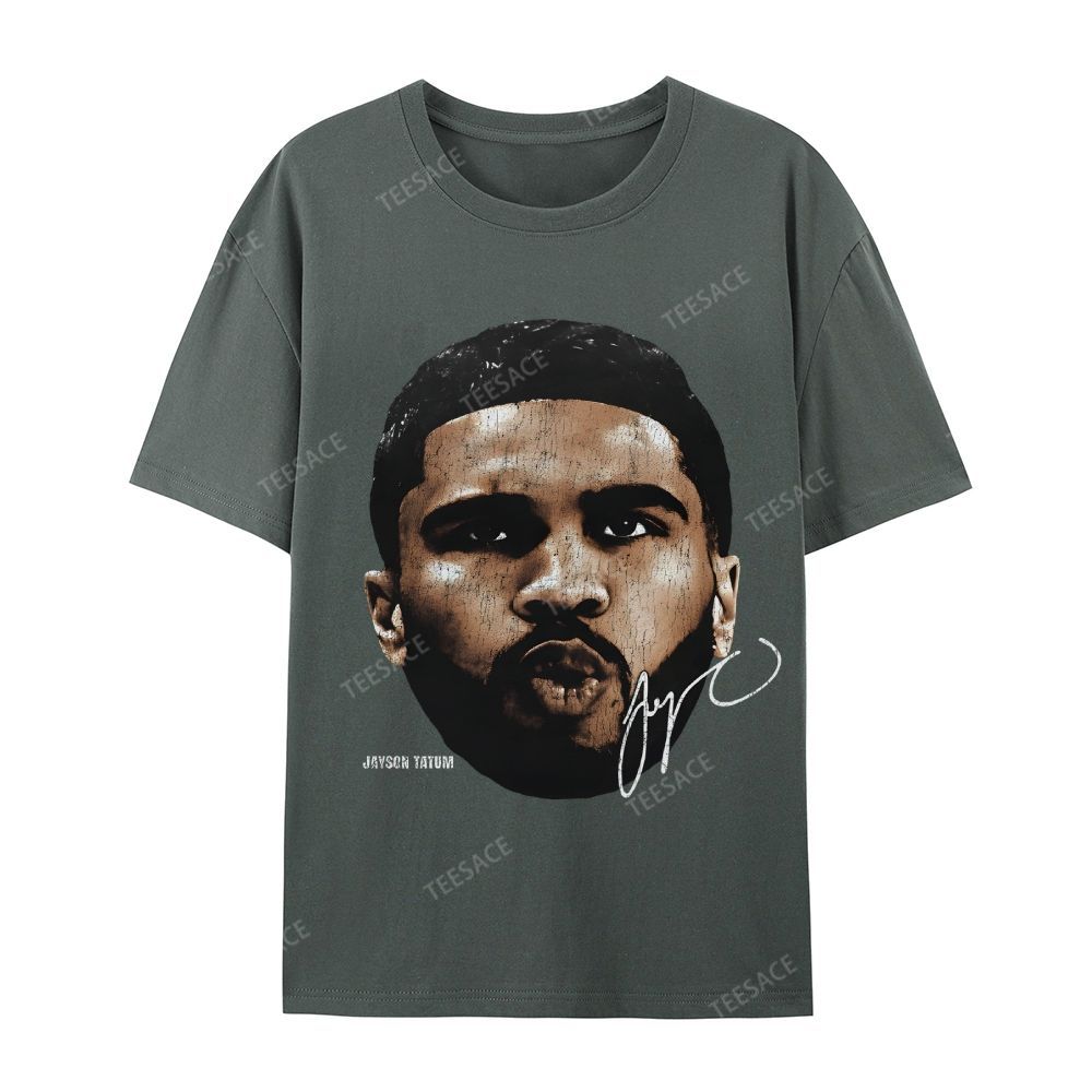 "Tatum" Big Face T-Shirt Casual Short Sleeve Cotton Tee