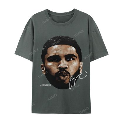 "Tatum" Big Face T-Shirt Casual Short Sleeve Cotton Tee