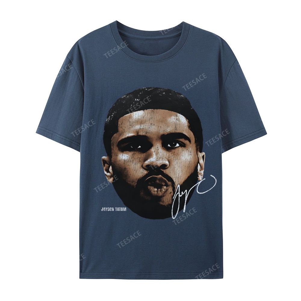 "Tatum" Big Face T-Shirt Casual Short Sleeve Cotton Tee
