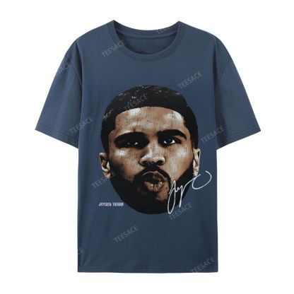"Tatum" Big Face T-Shirt Casual Short Sleeve Cotton Tee