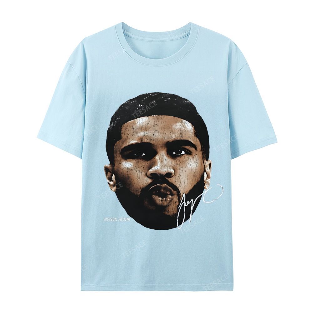 "Tatum" Big Face T-Shirt Casual Short Sleeve Cotton Tee