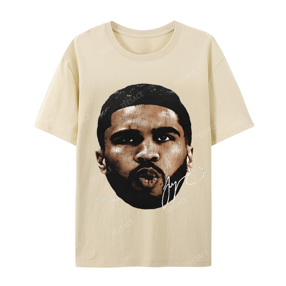 "Tatum" Big Face T-Shirt Casual Short Sleeve Cotton Tee