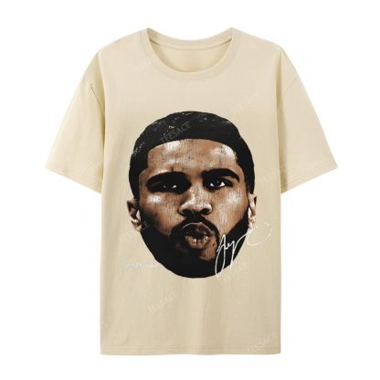 "Tatum" Big Face T-Shirt Casual Short Sleeve Cotton Tee