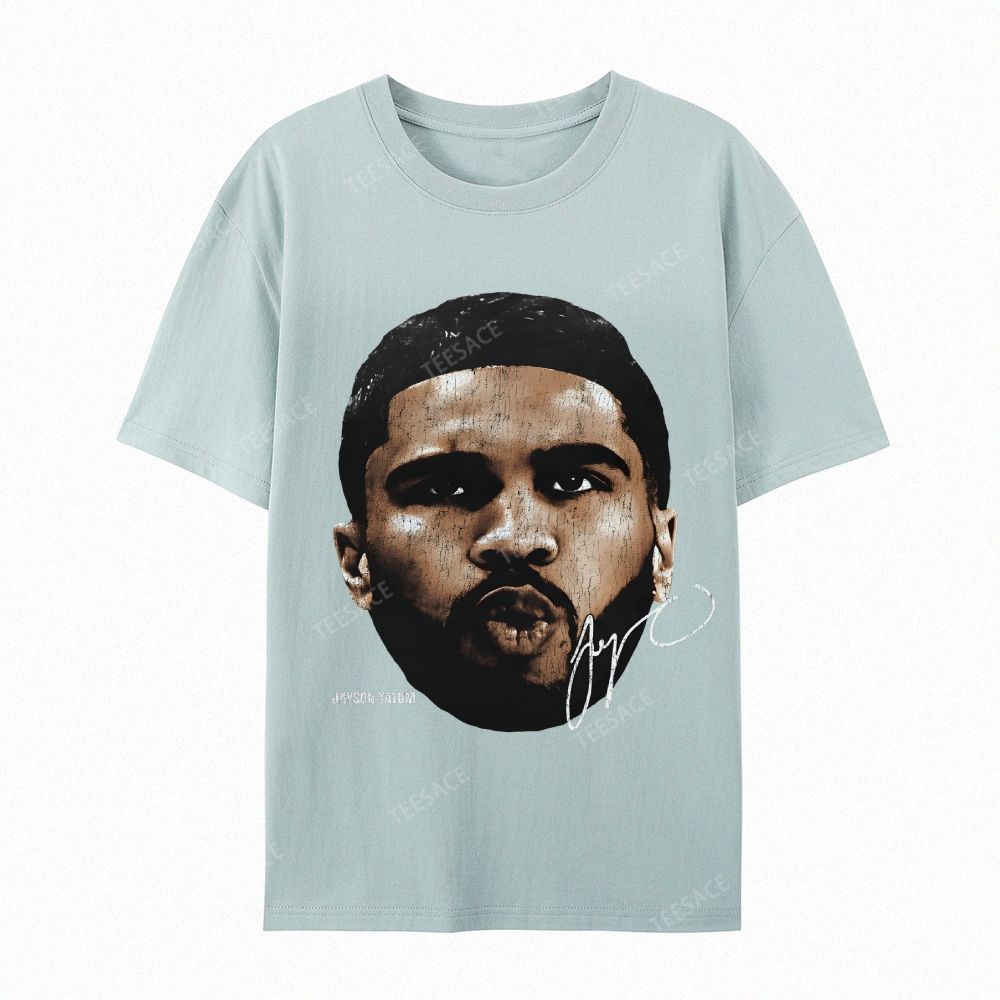 "Tatum" Big Face T-Shirt Casual Short Sleeve Cotton Tee