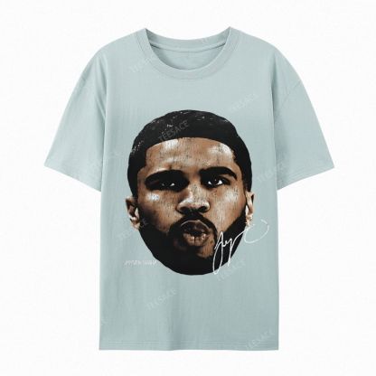"Tatum" Big Face T-Shirt Casual Short Sleeve Cotton Tee