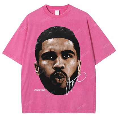 "Tatum" Big Face T-Shirt Unisex Fit Washed Tee