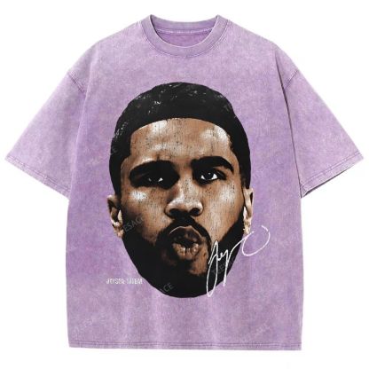 "Tatum" Big Face T-Shirt Unisex Fit Washed Tee