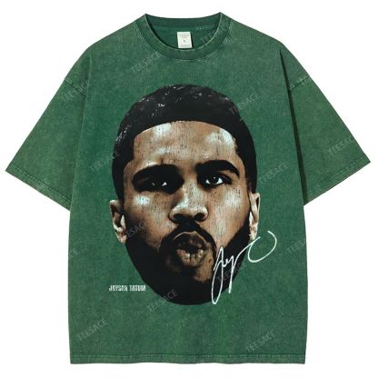 "Tatum" Big Face T-Shirt Unisex Fit Washed Tee