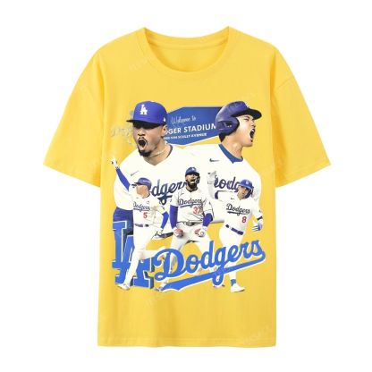 DODGERS Casual Short Sleeve Cotton T-Shirt DODGERS 2025 Tee