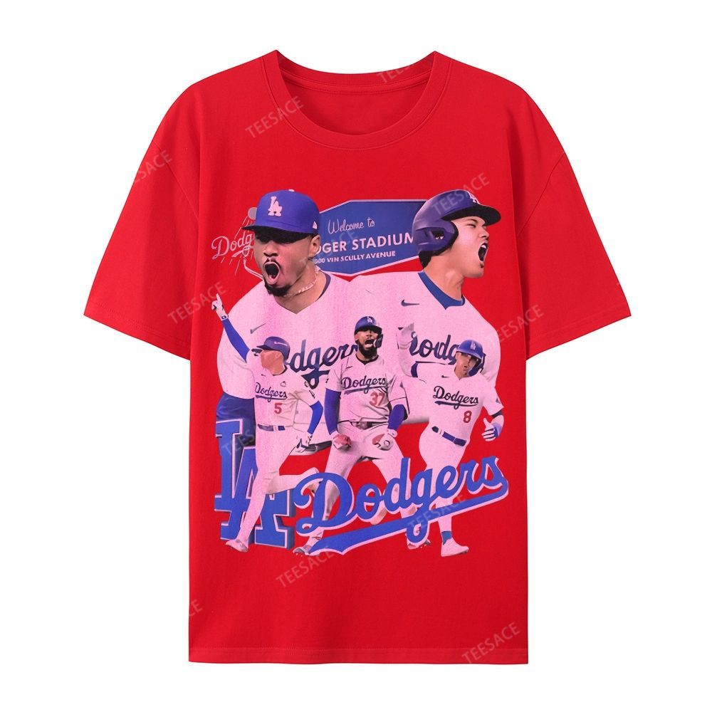 DODGERS Casual Short Sleeve Cotton T-Shirt DODGERS 2025 Tee
