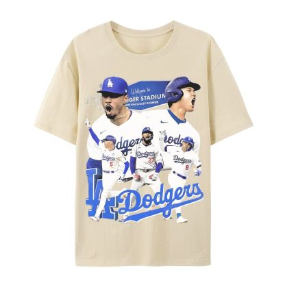 DODGERS Casual Short Sleeve Cotton T-Shirt DODGERS 2025 Tee