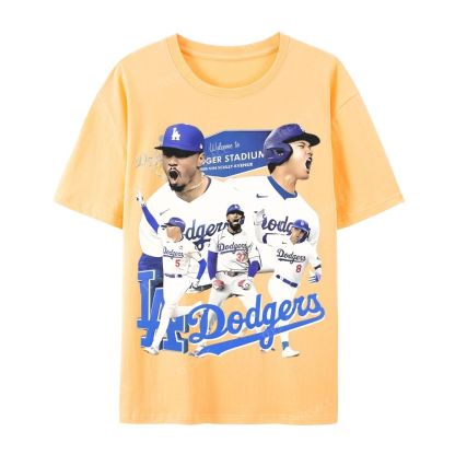 DODGERS Casual Short Sleeve Cotton T-Shirt DODGERS 2025 Tee