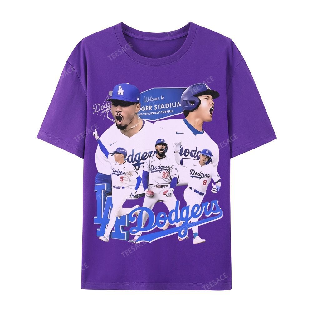 DODGERS Casual Short Sleeve Cotton T-Shirt DODGERS 2025 Tee