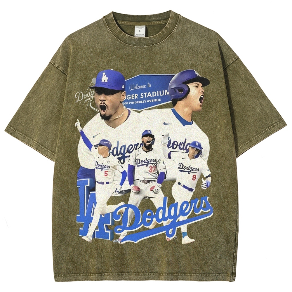 Unisex Vintage  Washed T-Shirt DODGERS 2025 Tee