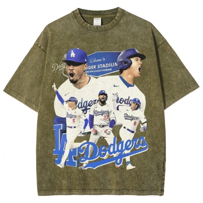 Unisex Vintage  Washed T-Shirt DODGERS 2025 Tee