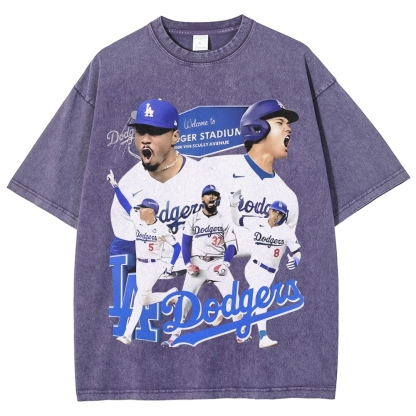 Unisex Vintage  Washed T-Shirt DODGERS 2025 Tee