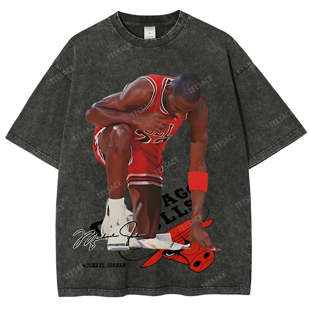 MICHAEL JORDAN  Vintage Style Unisex-Adult Oversized Washed Street T-shirt