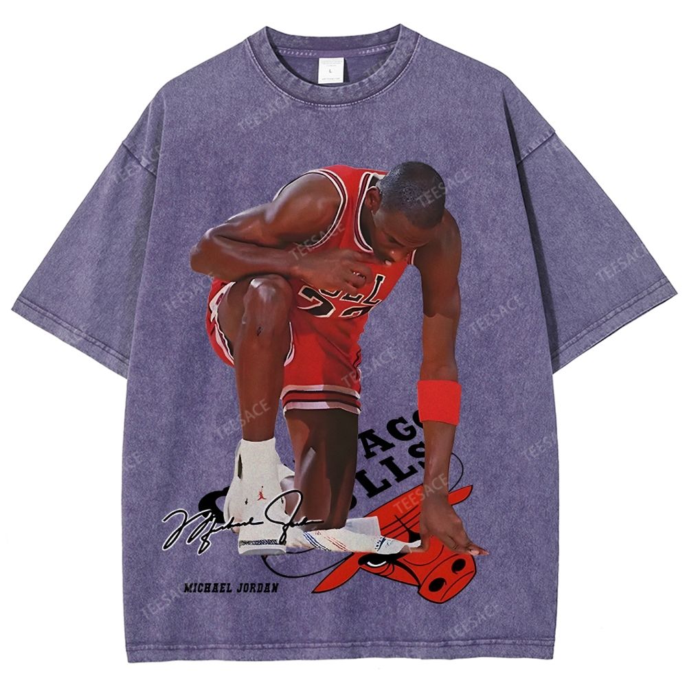 MICHAEL JORDAN  Vintage Style Unisex-Adult Oversized Washed Street T-shirt