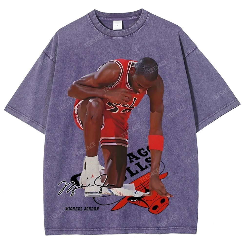 MICHAEL JORDAN  Vintage Style Unisex-Adult Oversized Washed Street T-shirt