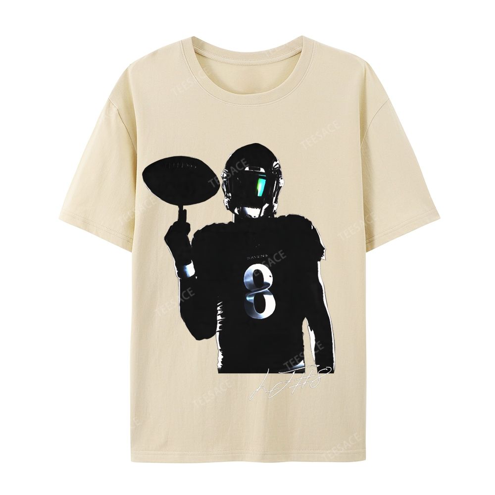 Lamar Jackson Unisex Casual Cotton Short Sleeve T-Shirt