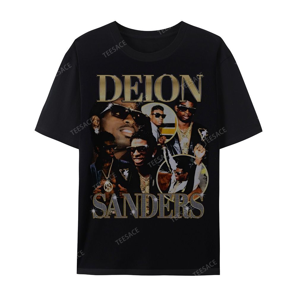 DEION SANDERS Tee Casual Short Sleeve Cotton T-Shirt