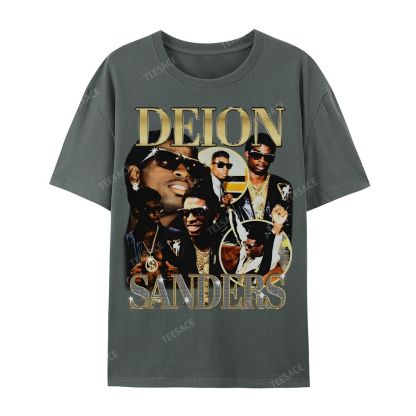 DEION SANDERS Tee Casual Short Sleeve Cotton T-Shirt 