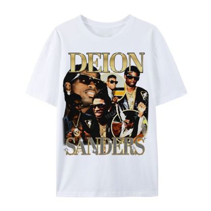 DEION SANDERS Tee Casual Short Sleeve Cotton T-Shirt 