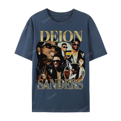 DEION SANDERS Tee Casual Short Sleeve Cotton T-Shirt 