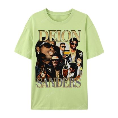 DEION SANDERS Tee Casual Short Sleeve Cotton T-Shirt 