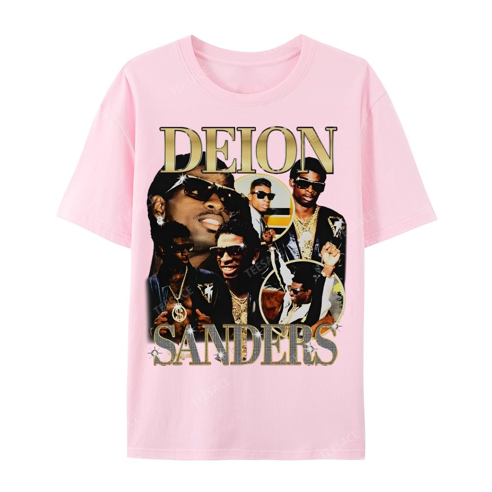 DEION SANDERS Tee Casual Short Sleeve Cotton T-Shirt 