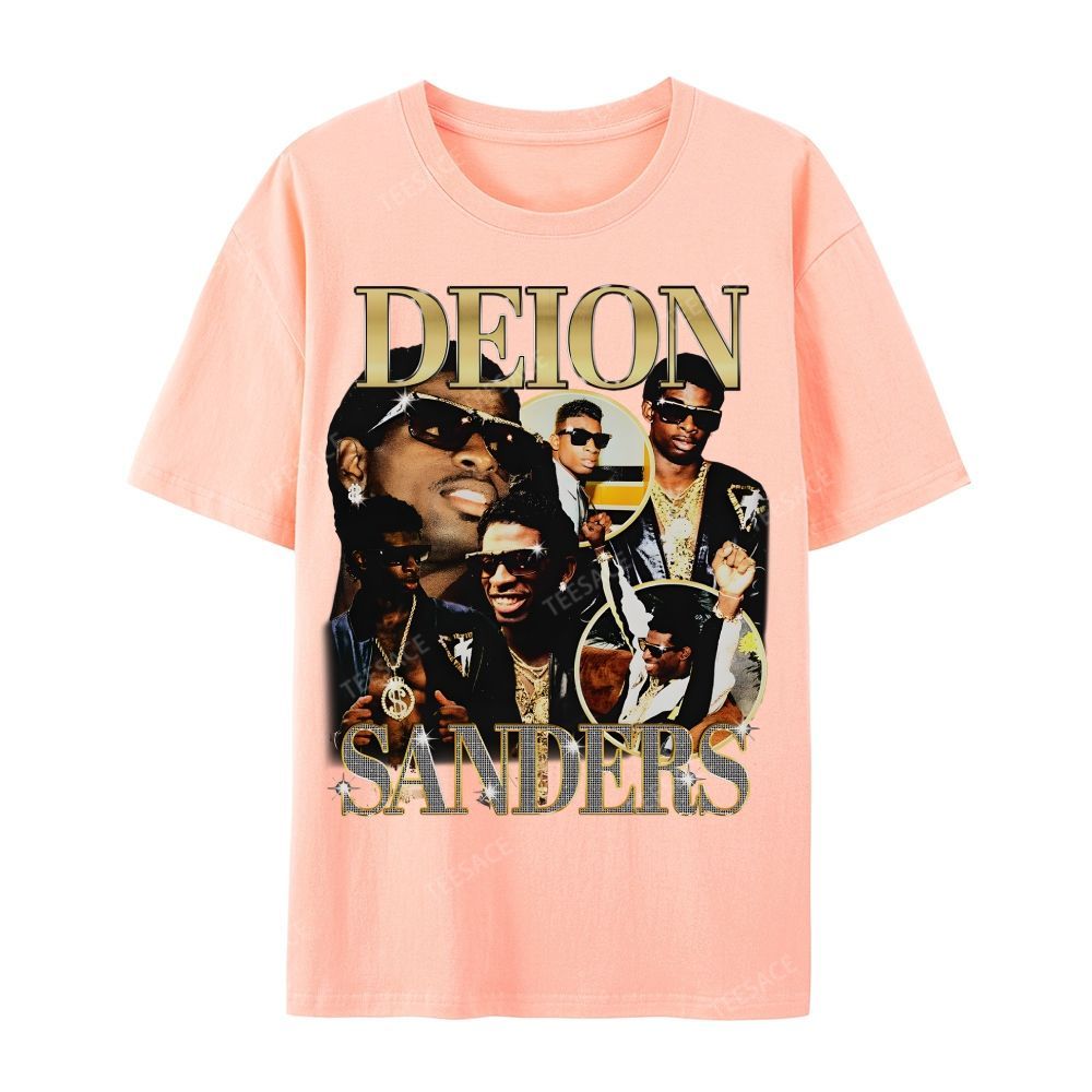 DEION SANDERS Tee Casual Short Sleeve Cotton T-Shirt 