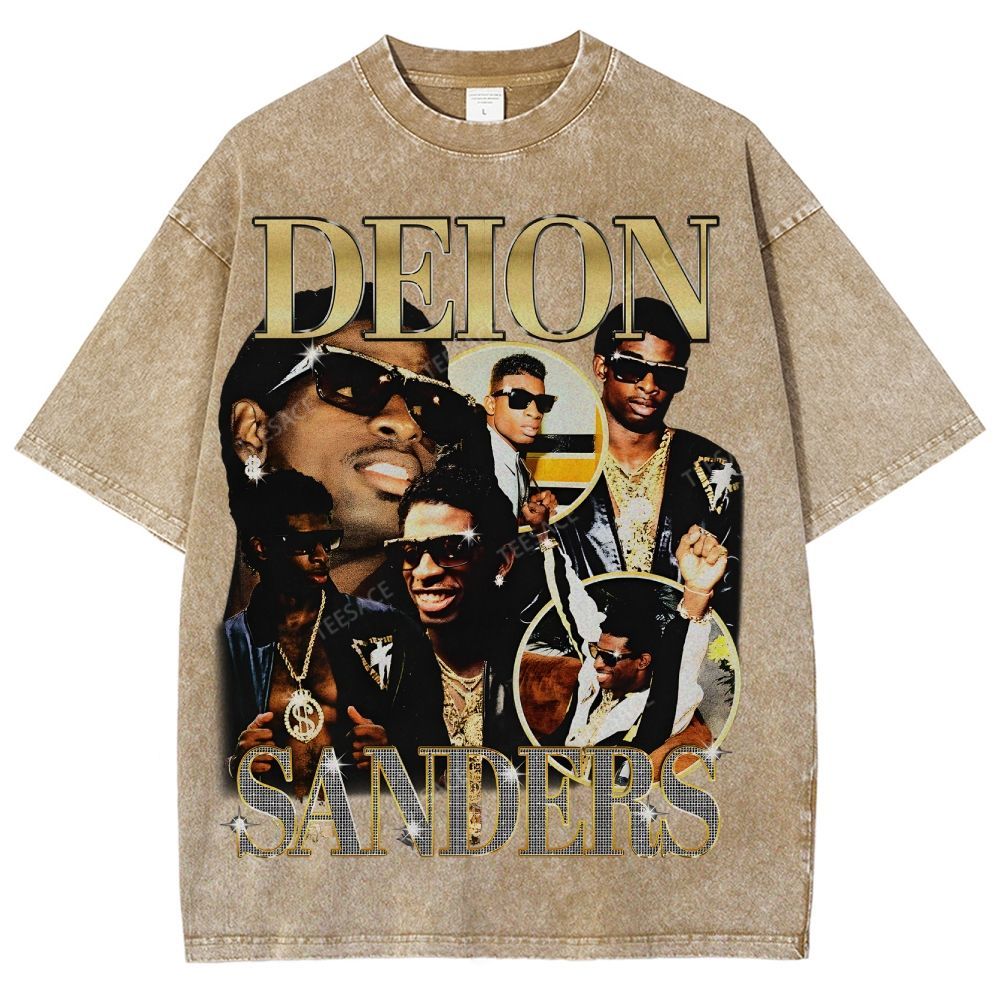 Unisex Fit Washed T-Shirt DEION SANDERS Tee