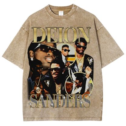 Unisex Fit Washed T-Shirt DEION SANDERS Tee