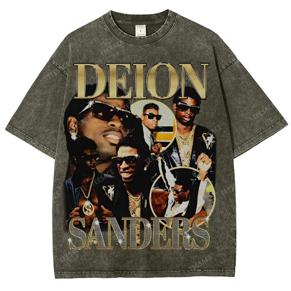 Unisex Fit Washed T-Shirt DEION SANDERS Tee