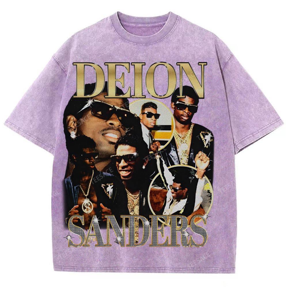 Unisex Fit Washed T-Shirt DEION SANDERS Tee