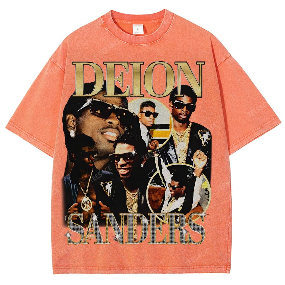 Unisex Fit Washed T-Shirt DEION SANDERS Tee