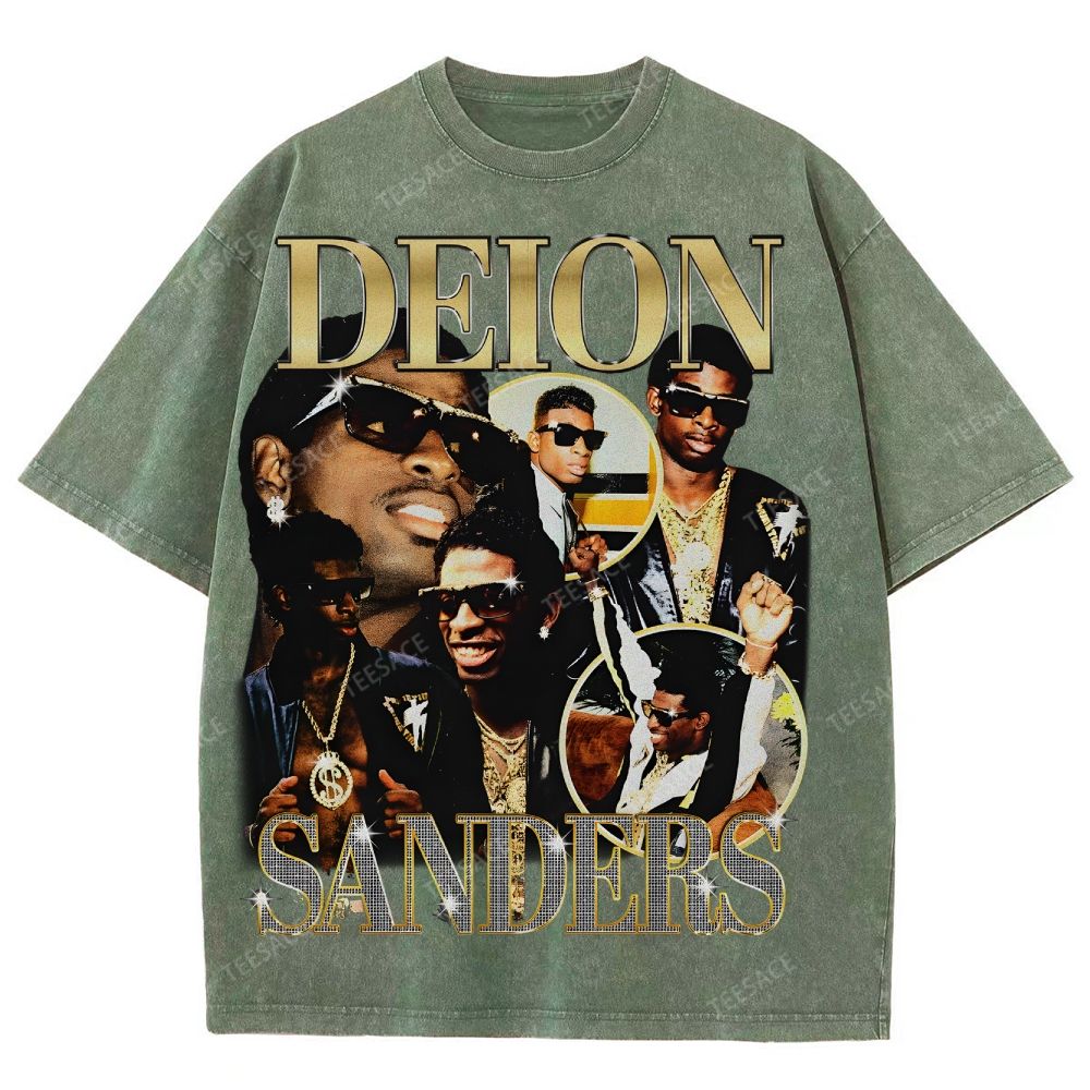 Unisex Fit Washed T-Shirt DEION SANDERS Tee